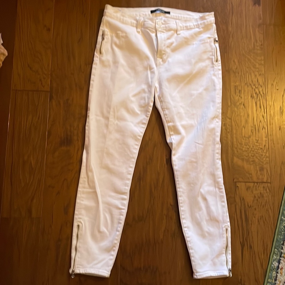 J BRAND White Jeans with Zippers Size 32